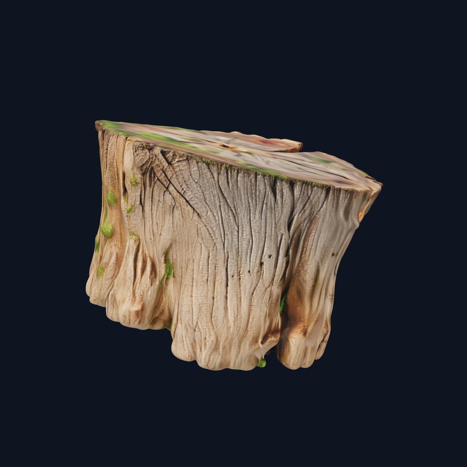 Mossy Tree Stump Model Pack with Natural Texture